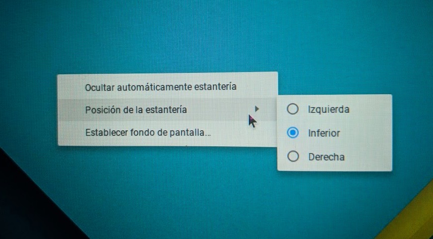 como cambiar la posicion del dock en Chromebook