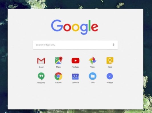 iconos en el escritorio de Chromebook